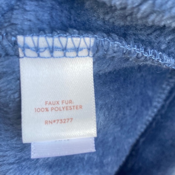 3/$45 LC Lauren Conrad Blue woobie hoodie soft comfy faux fur casual boho top M - Picture 14 of 17